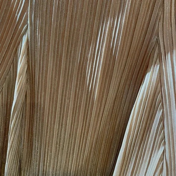 Anthropologie Maeve peach metallic accordion midiskirt S - Picture 3 of 13